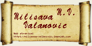 Milisava Valanović vizit kartica